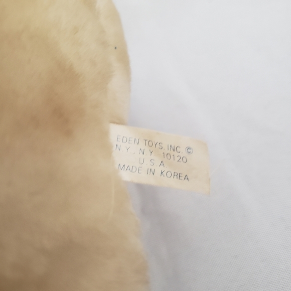 Eden Vintage Bunny Rabbit Plush Stuffed Animal Cream Tan 10 Inch - Picture 4 of 13